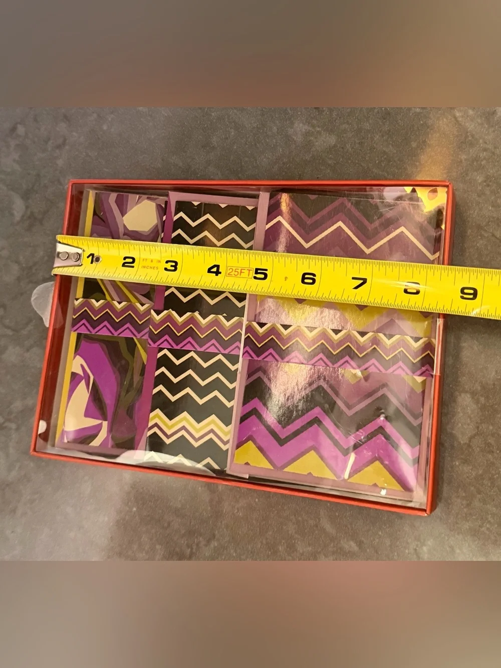 Missoni for Target Purple and Yellow Chevron Note Card Set 12 cards